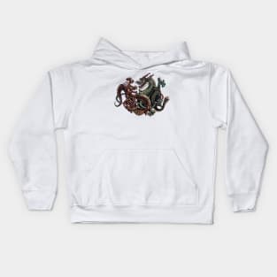 Dragons Fighting in Rings Kids Hoodie